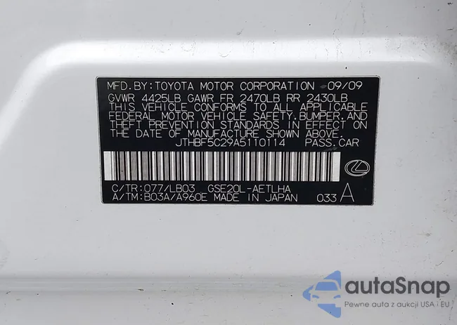 JTHBF5C29A5110114: 44027313