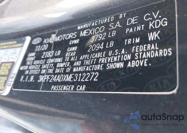 3KPF24ADXME312272: 44027424