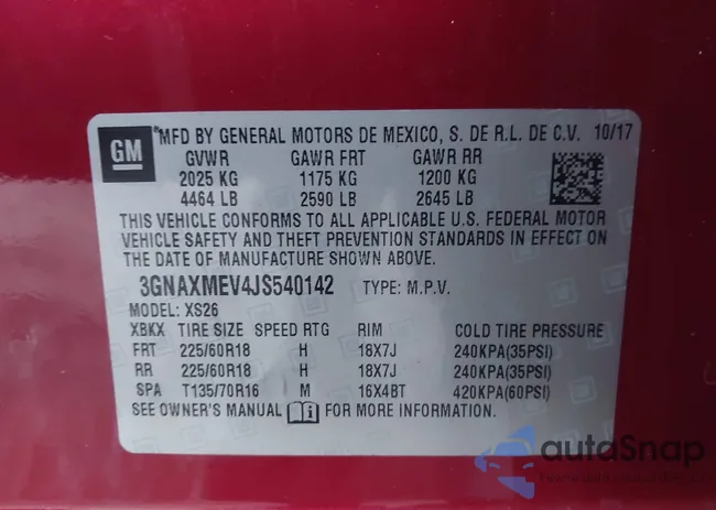 3GNAXMEV4JS540142: 44027443