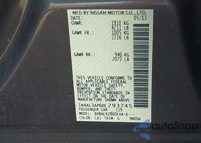 1N4AL3AP6DC293745: 44027467