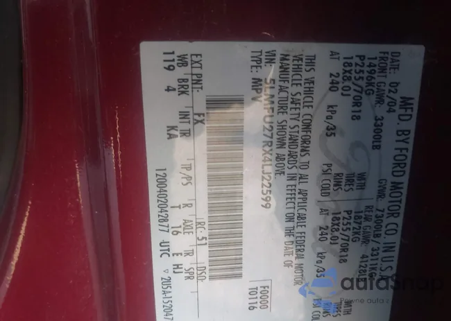 5LMFU27RX4LJ22599: 44028780