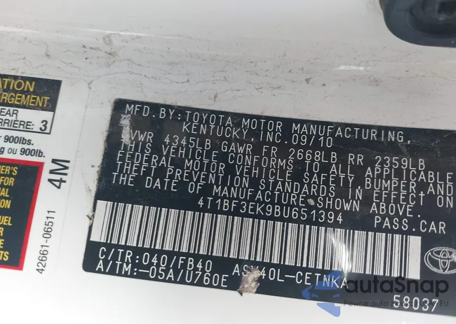 4T1BF3EK9BU651394: 44028853