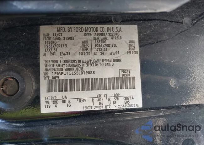 1FMPU15L53LB19088: 44028886