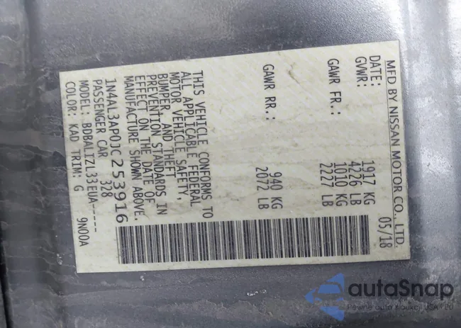 1N4AL3AP0JC253916: 44029032