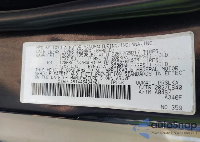 5TBDT48144S434401: 44029133