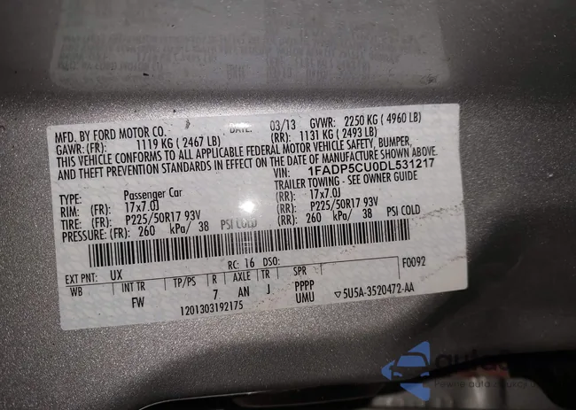 1FADP5CU0DL531217: 44029181