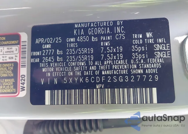 5XYK6CDF2SG327729: 44028257