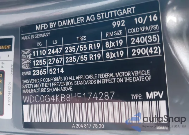 WDC0G4KB8HF174287: 44028289