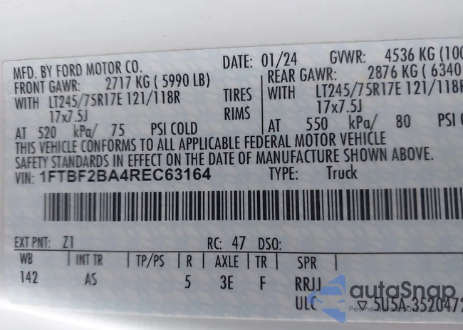 1FTBF2BA4REC63164: 44028338