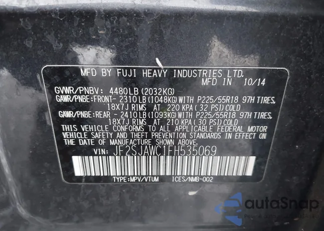 JF2SJAWC1FH535069: 44028482