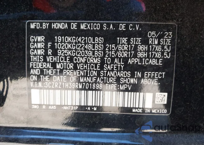 3CZRZ1H39RM701898: 44029801