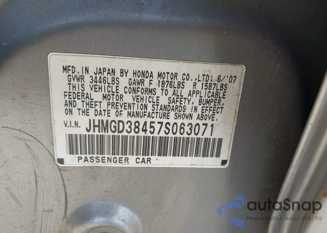 JHMGD38457S063071: 44029840