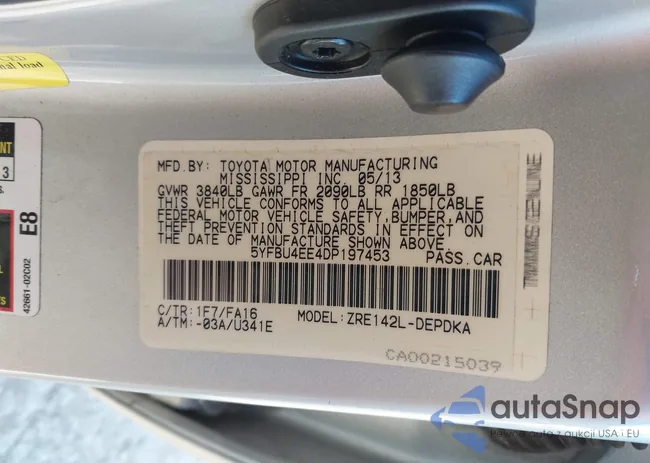 5YFBU4EE4DP197453: 44029977