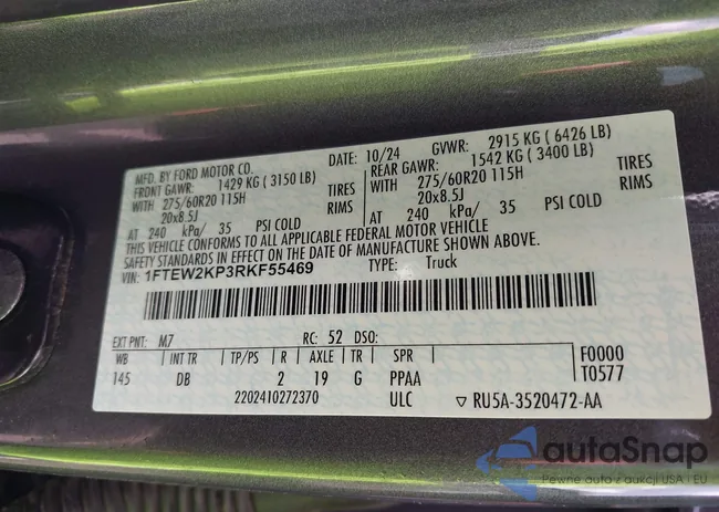 1FTEW2KP3RKF55469: 44030002