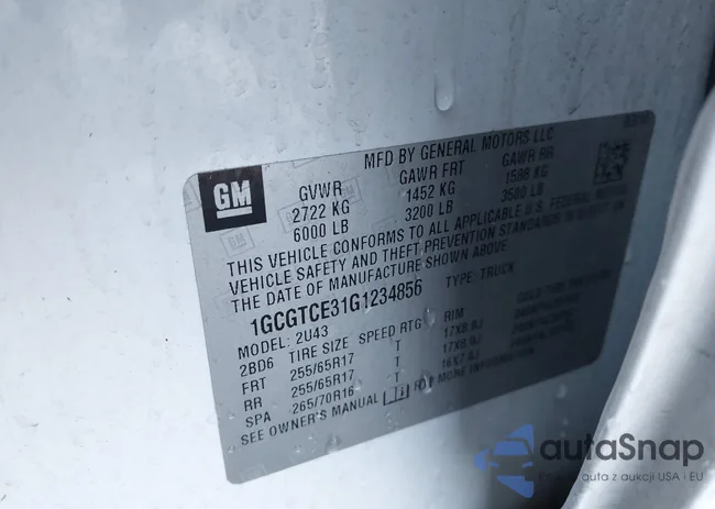 1GCGTCE31G1234856: 44030022