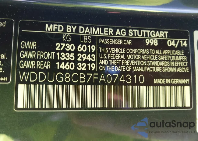 WDDUG8CB7FA074310: 44030098