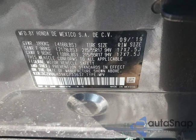 3CZRU6H39KG733637: 44030165