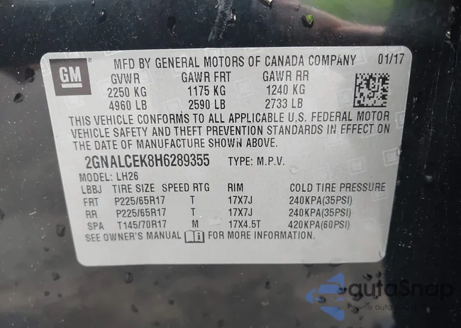 2GNALCEK8H6289355: 44029237