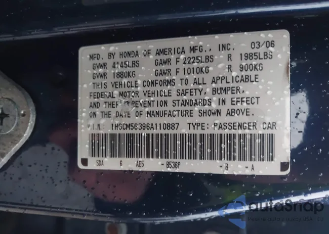 1HGCM56396A110887: 44029279