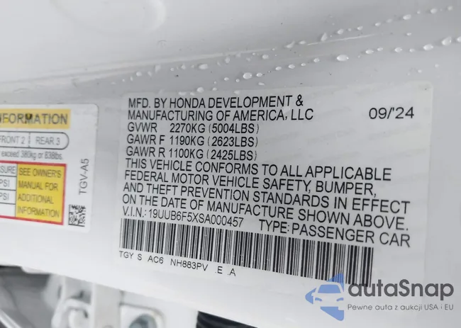 19UUB6F5XSA000457: 44029407