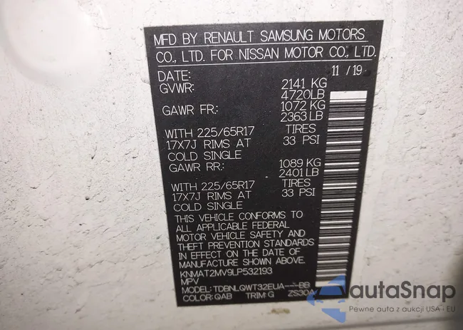 KNMAT2MV9LP532193: 44029453