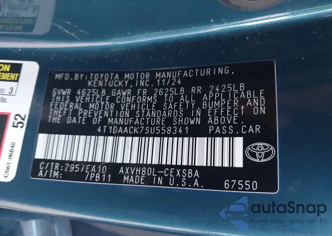 4T1DAACK7SU558341: 44029505