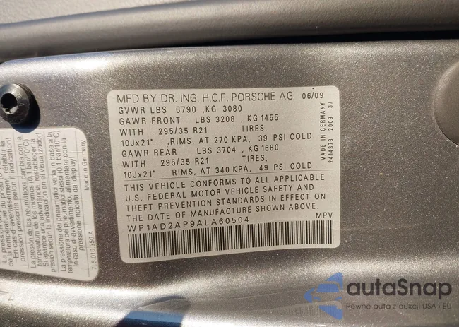 WP1AD2AP9ALA60504: 44029598