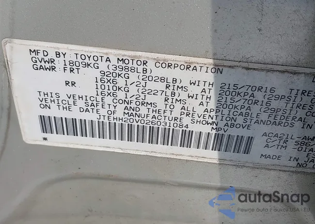 JTEHH20V026031084: 44030832