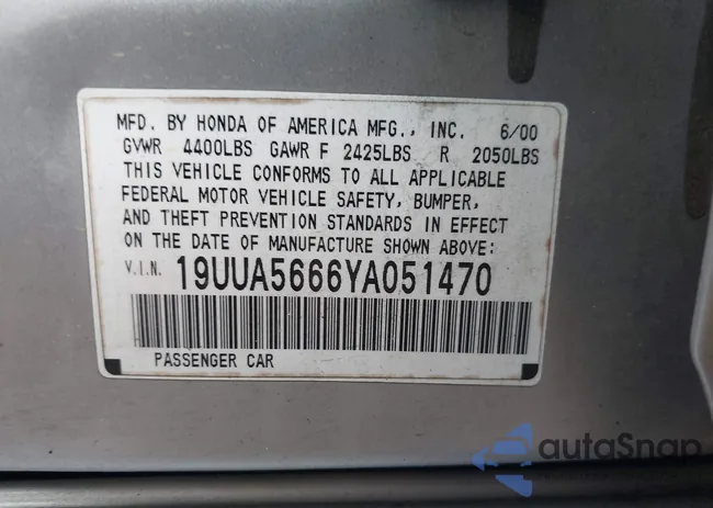 19UUA5666YA051470: 44030853