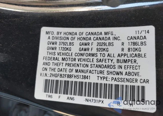 2HGFB2F88FH513841: 44030886