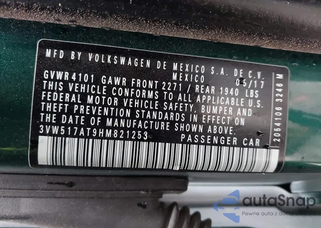 3VW517AT9HM821253: 44030411