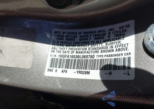 1HGFA16536L069760: 44030431