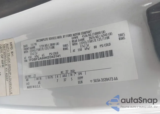 1FDBF2A60KED43141: 44030514