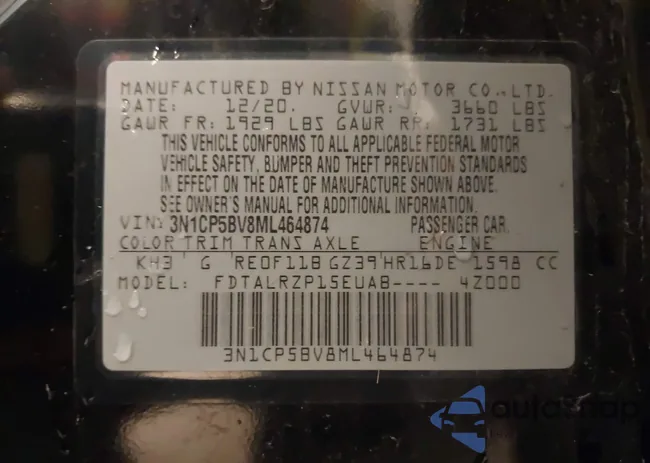 3N1CP5BV8ML464874: 44030558