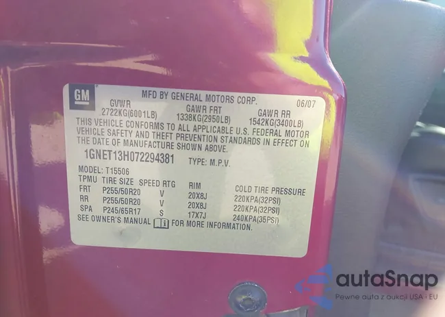 1GNET13H072294381: 44031717