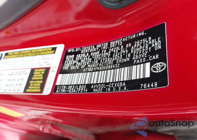 4T1BD1FK8DU088432: 44031833