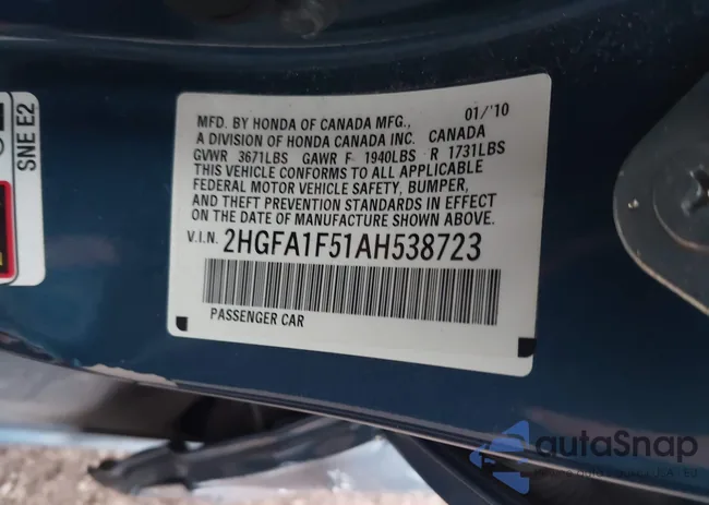 2HGFA1F51AH538723: 44031850