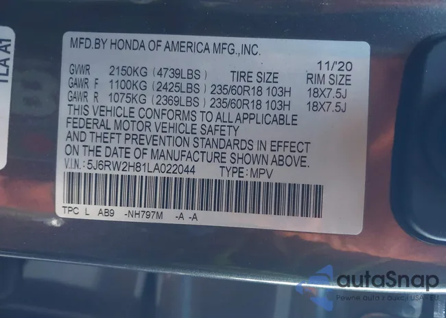 5J6RW2H81LA022044: 44032033