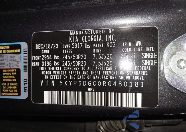 5XYP6DGC0RG480181: 44032050