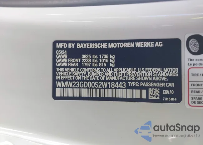 WMW23GD00S2W18443: 44032152