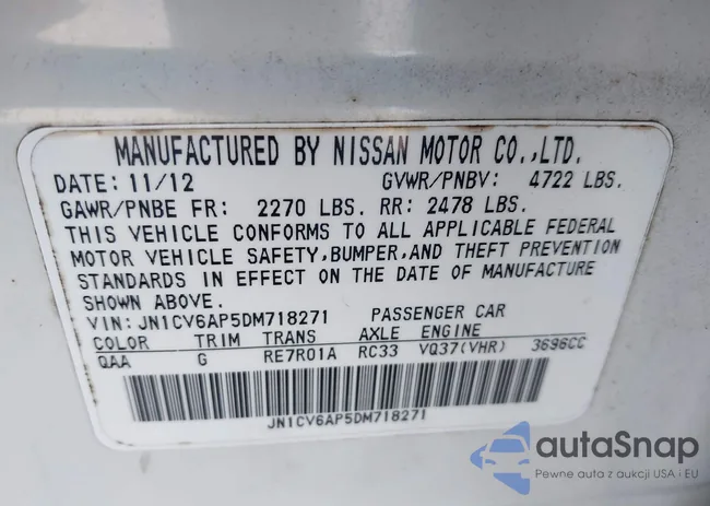 JN1CV6AP5DM718271: 44032172