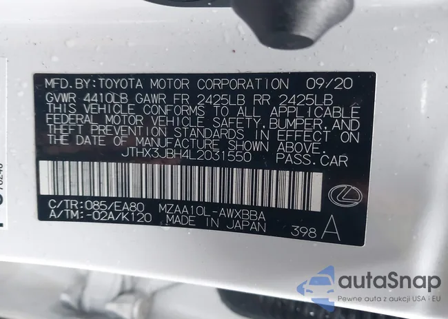 JTHX3JBH4L2031550: 44032185