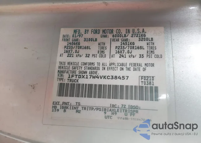 1FTDX17W4VKC38457: 44031389