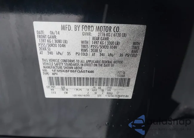 1FM5K8F88FGA07446: 44031608