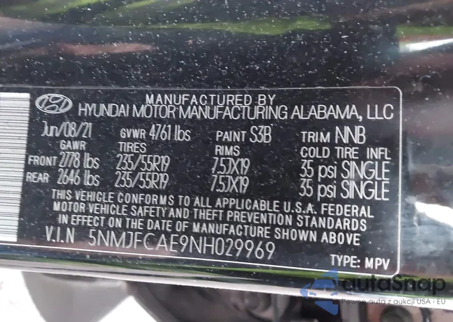 5NMJFCAE9NH029969: 44032676