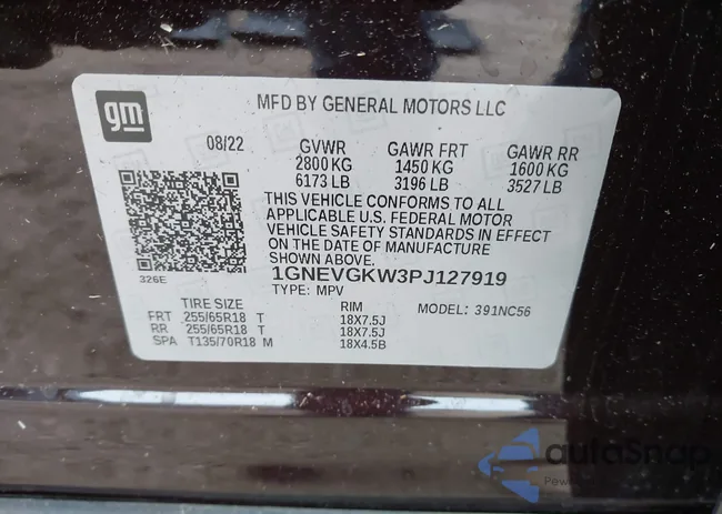 1GNEVGKW3PJ127919: 44032697