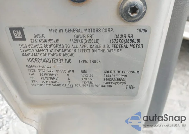 1GCEC14X97Z191790: 44032787