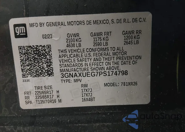 3GNAXUEG7PS174798: 44032820