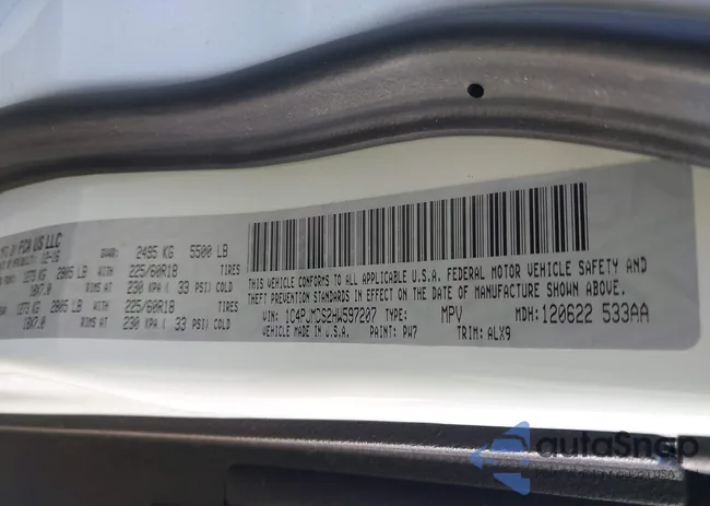 1C4PJMDS2HW597207: 44032834