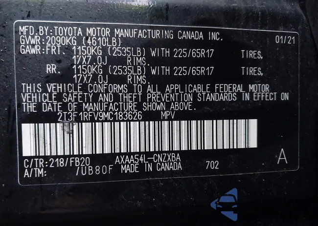 2T3F1RFV9MC183626: 44032891